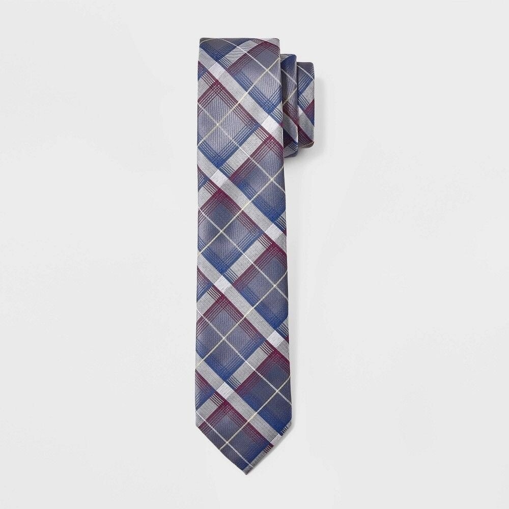 Men's Plaid Neck‎ Tie - Goodfellow & Co™ Gray One Size
